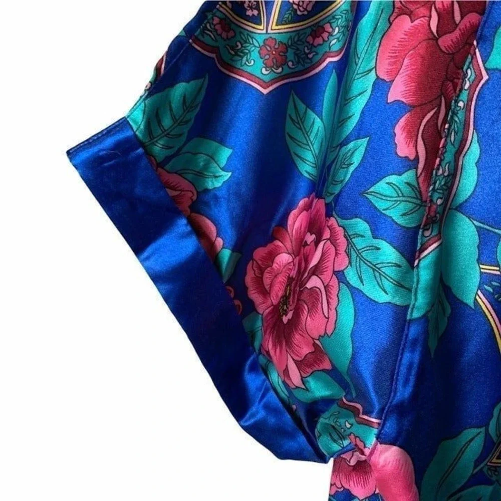 Vintage Kathryn Silky Large‎ Nightgown Night Shirt Floral VTG